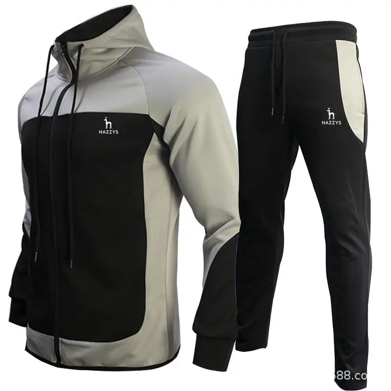 

Men Casual Sports Set Jacket and Jogger Two Pieces Set Casual Windproof Mens Outdoor Sportswear Fashion Outfi