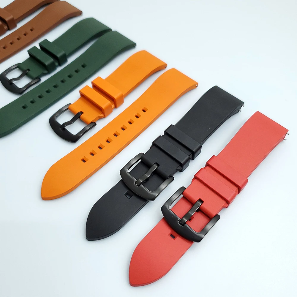 

Fluorine Rubber Strap for Huami Amazfit GTR3 GTS3 Strap Bracelet for Amazfit Bip S GTS GTR 42mm 47mm Stratos 3 Watchbands