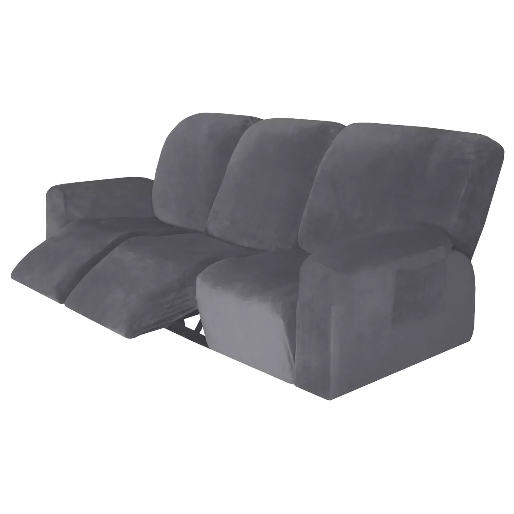 

Split Suede Sofa Cover All-in-1/8pcs Recliner Chair Covers All-inclusive Massage Couch Slipcover 3Seater Armchair Protector