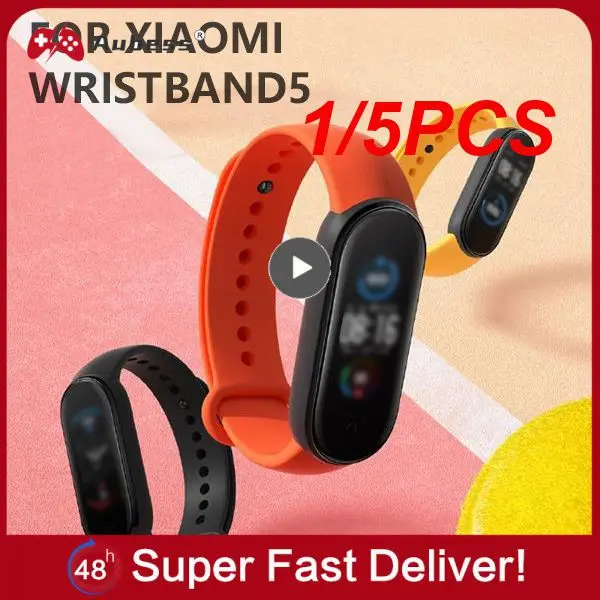 

Ремешок силиконовый для Mi Band 5, сменный Браслет из ТПУ для Mi Band 5, 1/5 шт.