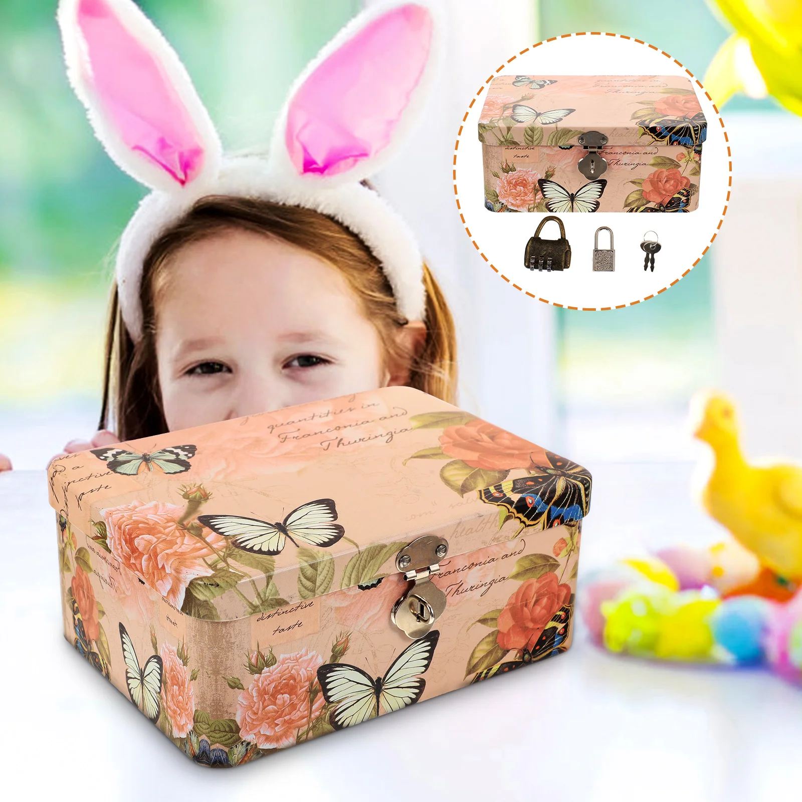 

Small Storage Container Jewelry Small Container Letter Tin Box Candy Containers Treasure Box Lock Password Storage Box