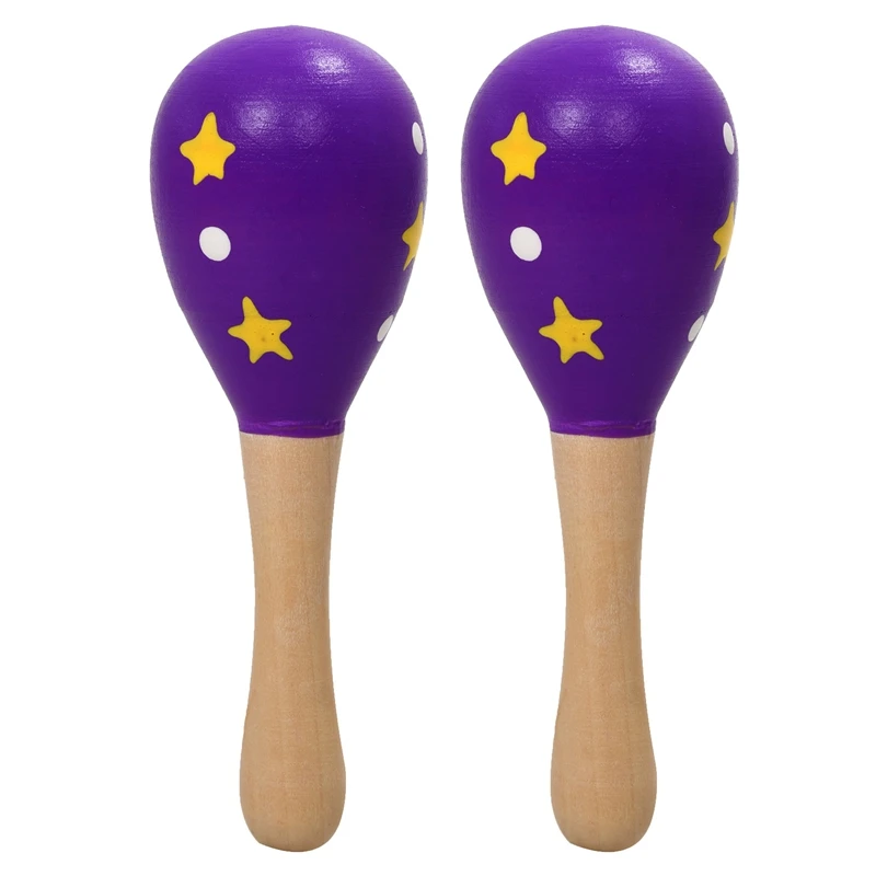 

2X Wooden Maraca Musical Instrument Children's Toy
