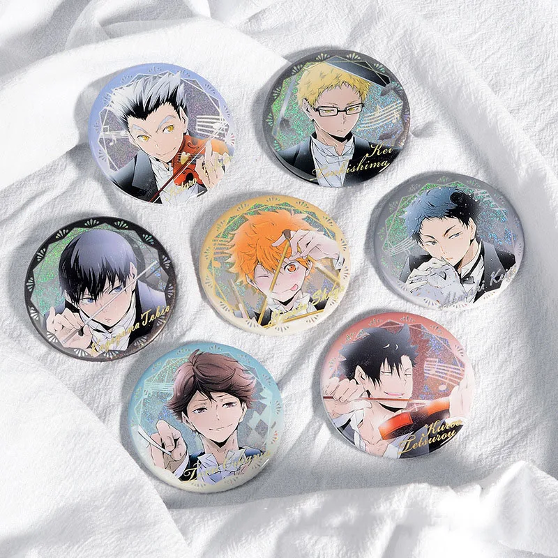 

1 Pcs Hot Japanese Anime Haikyuu!! Brooch Pins Volleyball Boys Shoyo Hinata Tobio Kageyama Metal Badges Collection Gift Toys