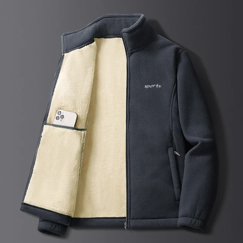 Мужская куртка для мужчин среднего возраста 2024 из овечьей шерсти Повседневная