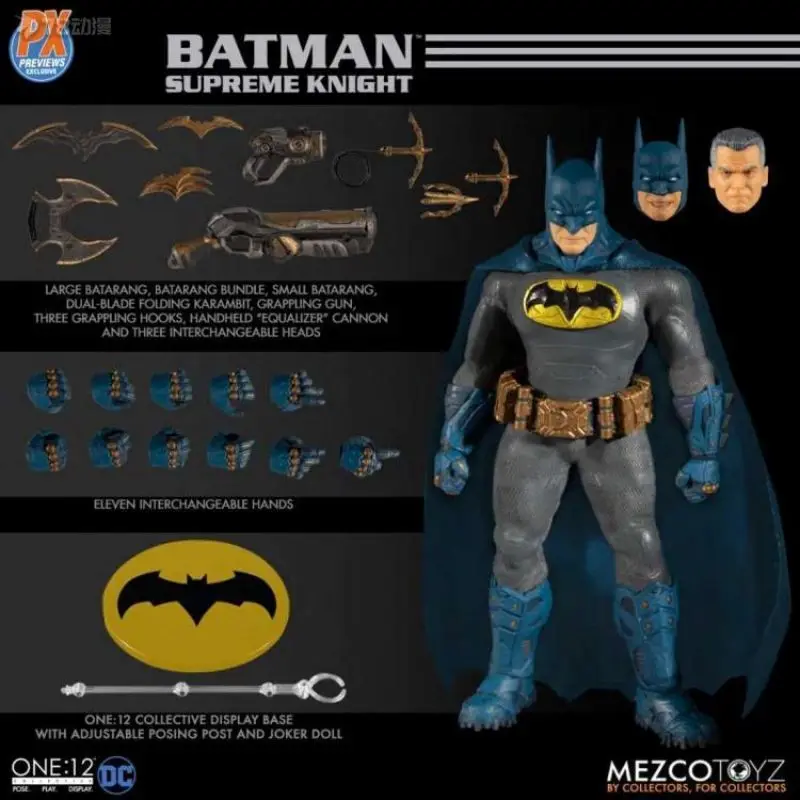 Оригинальные фигурки из комиксов Mezco Toyz DC Бэтмен суперм рыцарь пиксель синяя