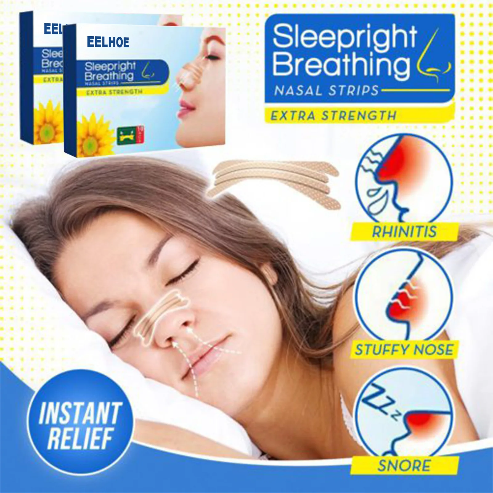 

Eelhoe Ventilation Nose Patch Relieves Nasal Congestion Runny Nose Sneezing Body Care Patch Is Healthy Safe Effective