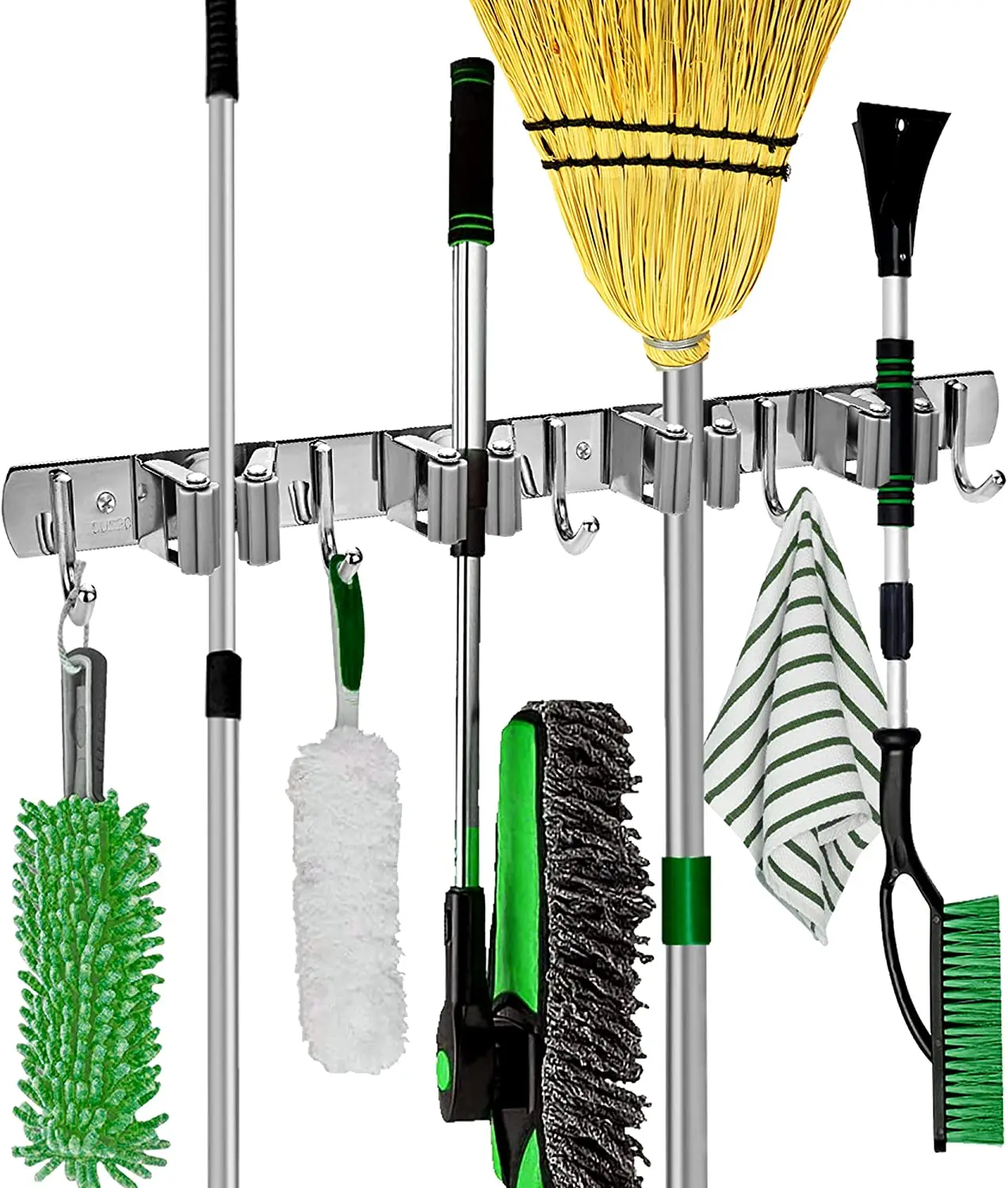 

Kitchen Laundry Room Heavy Duty Decor Accessories Tool Hangers for Garden Garage Home (4 Clips 5 Hooks) 50CM