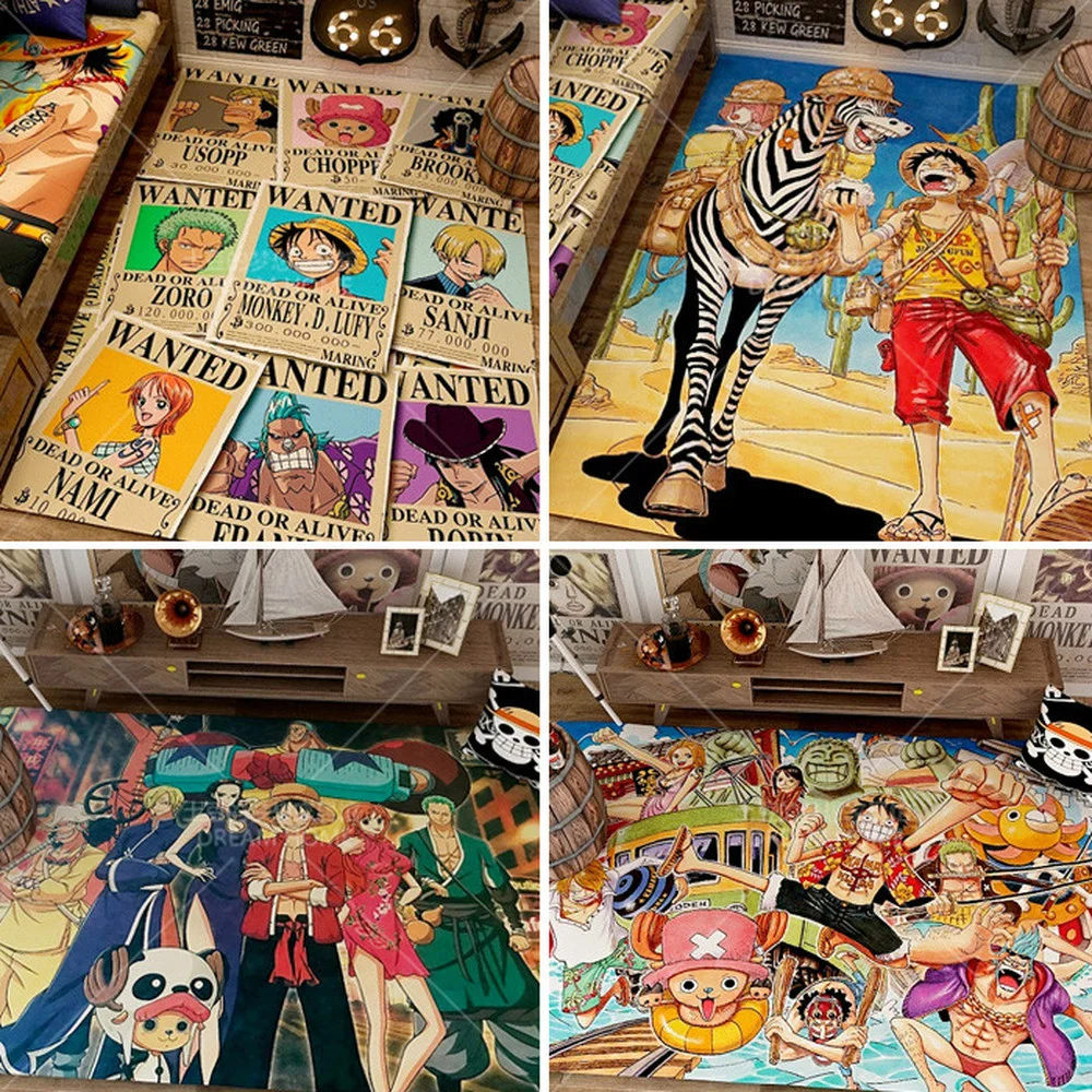 

One Piece Retro Cartoon Carpet Living Room Classical Home Decor Fashion Carpet Cushion Kids Bedroom Bedside Mat Kitchen Rugs A2