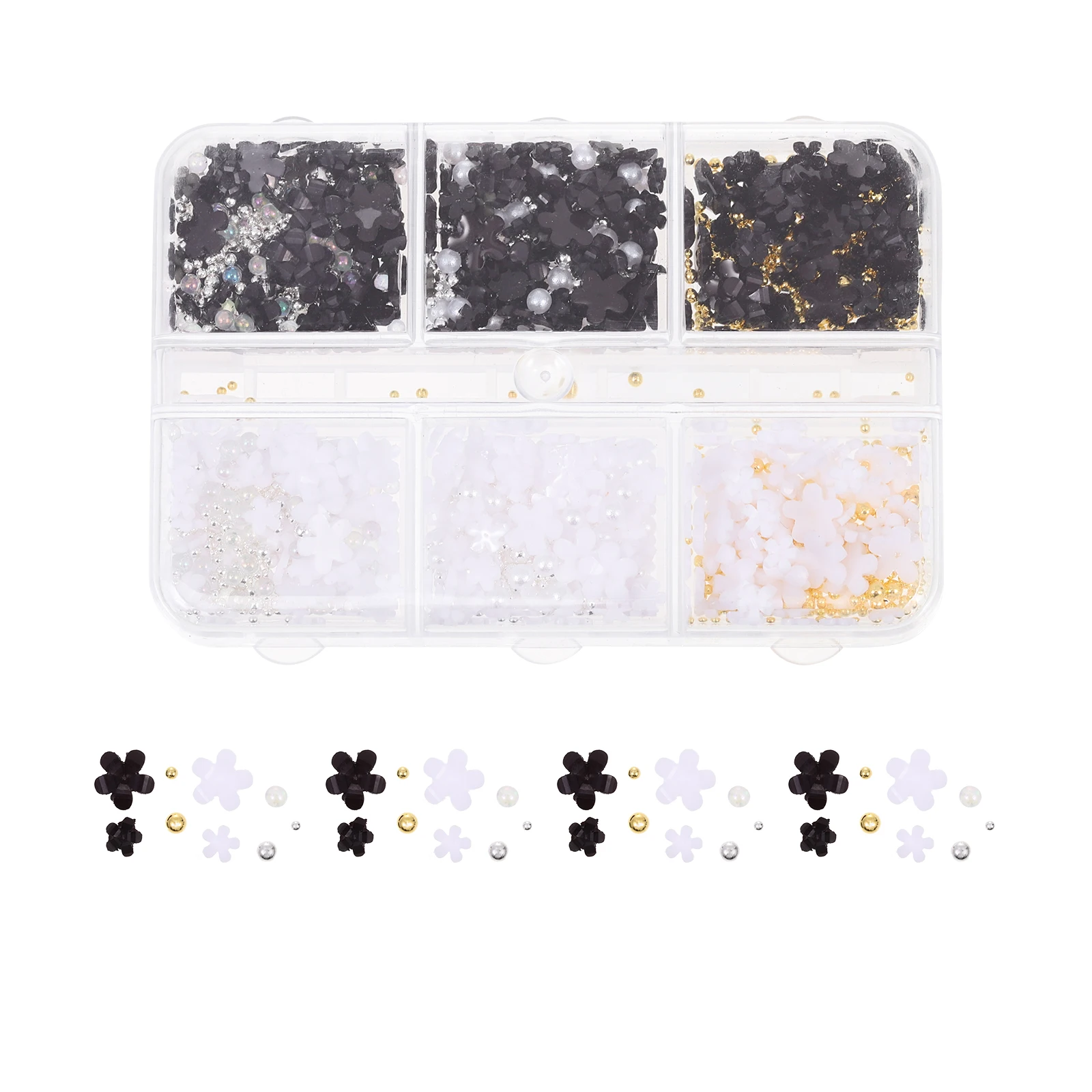 

1 коробка подвесок для дизайна ногтей своими руками, искусственные подвески из смолы, изящные подвески для ногтей с цветами