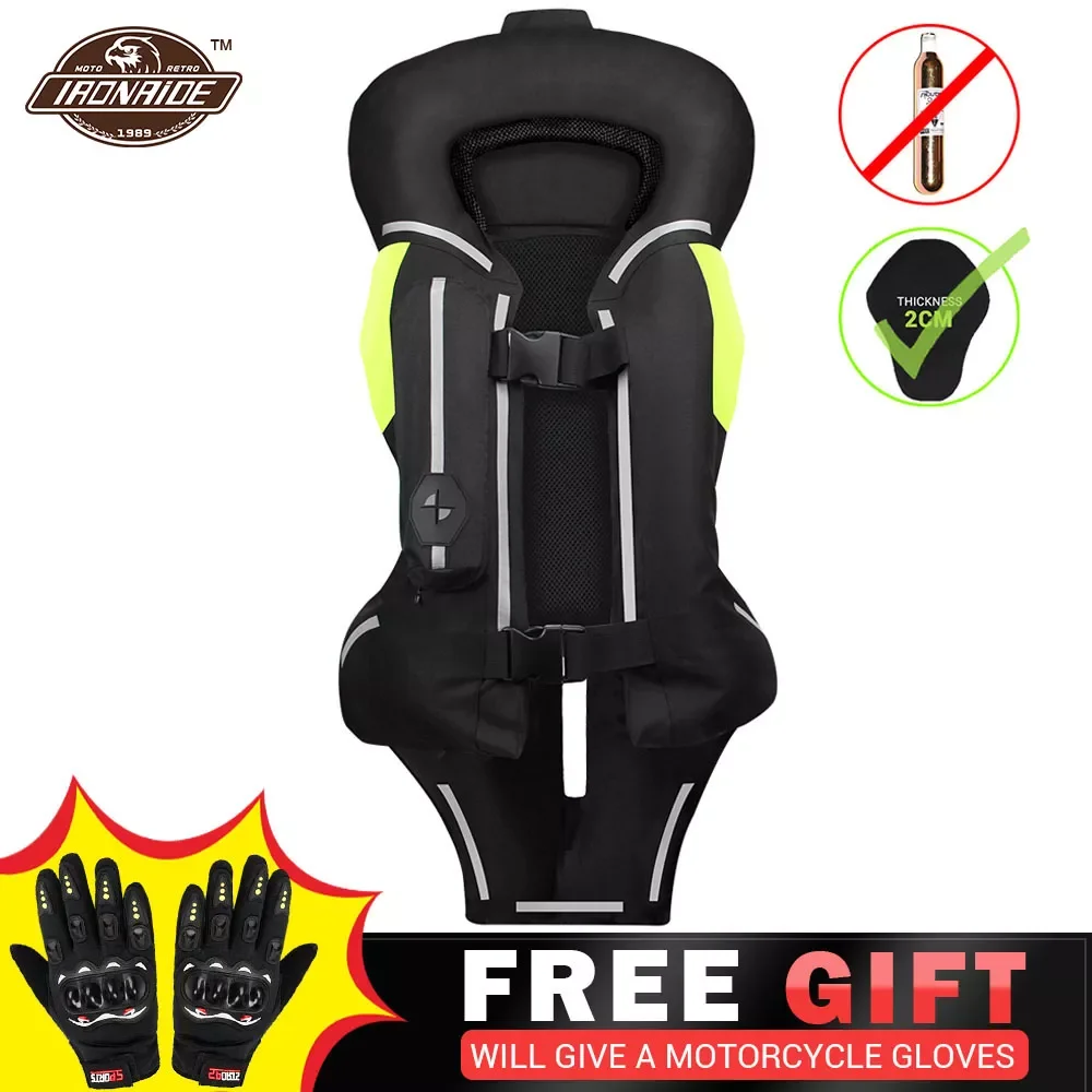 

NEW Motorcycle Airbag Vest Men Motorcycle Jacket Reflective Motocross Air Bag Moto Vest Protective Black Fluorescent S-3XL