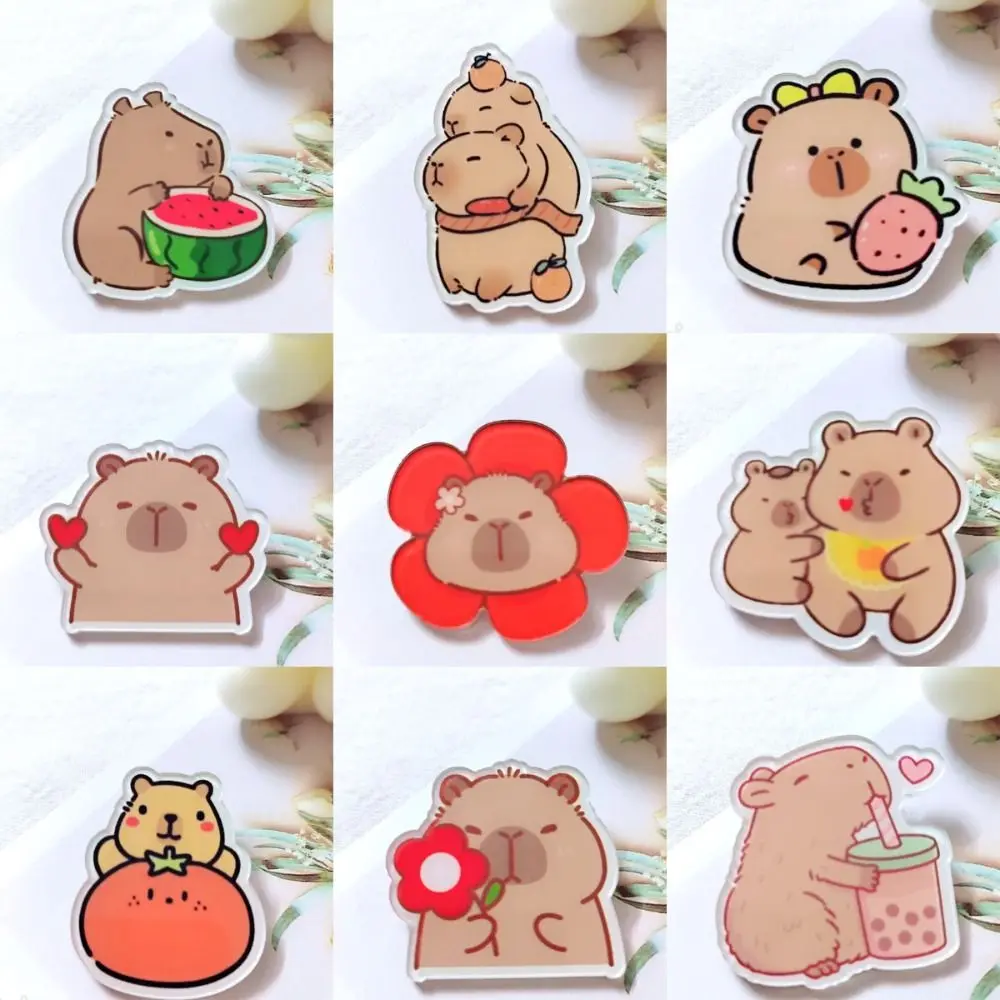 Мультяшная брошь капибара Модные животные арбуз Милая булавка для сумки новые