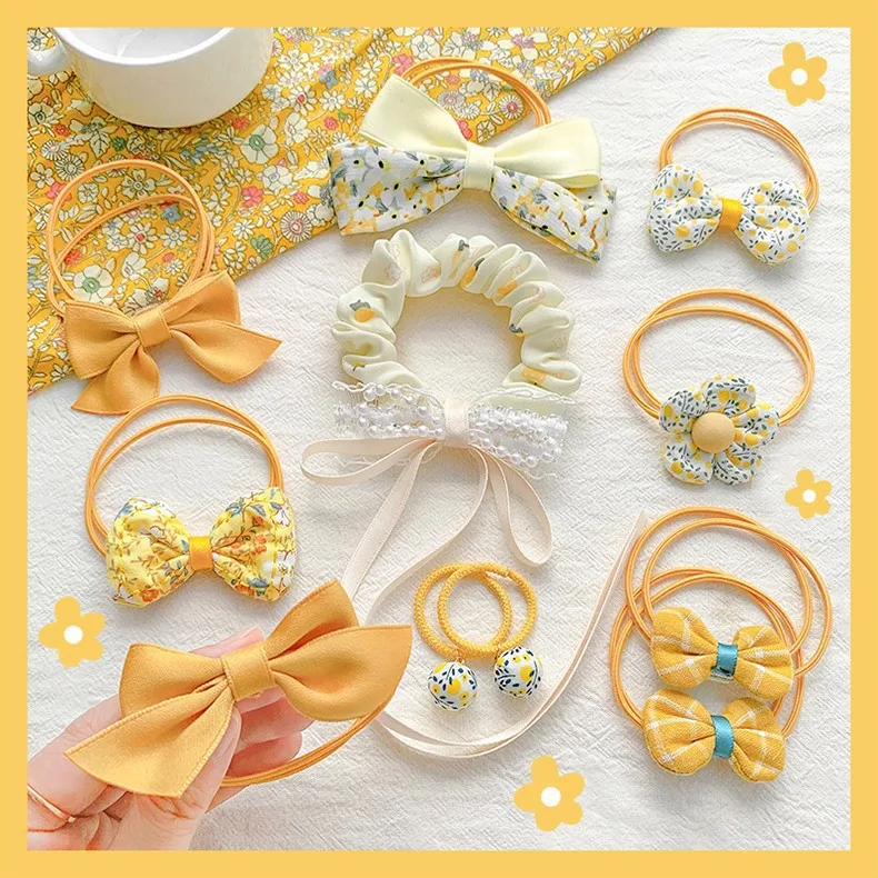 

2022 New Large Intestine Hair Band Sweet Little Girl Hairtie Girls Bow Headdress Children's Rubber Band Elastic Hair Bands