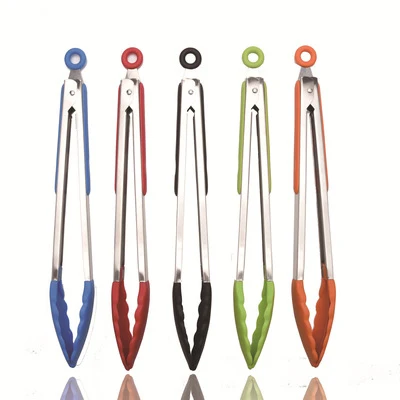 

Silicone BBQ Grilling Tong Kitchen Cooking Salad Bread Serving Tong Non-Stick Barbecue Clip Clamp Stainless Steel Tools Gadgets
