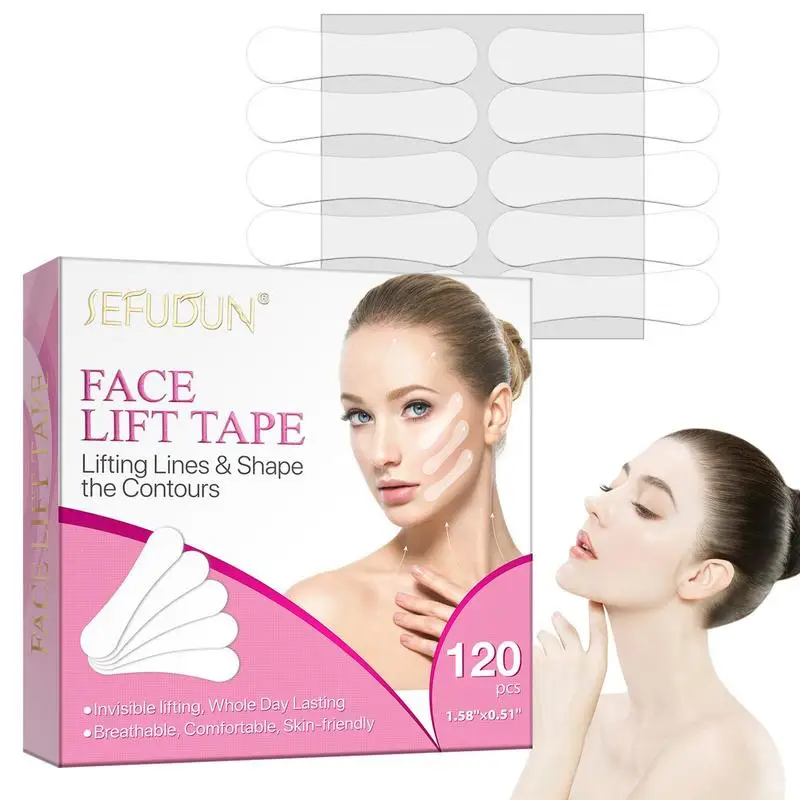 

120pcs Invisible Face Stickers Fade Fine Lines Lift Tighten Jaw V-Shape Facial Lifting Patch Tape Anti Wrinkle Chin Reducer