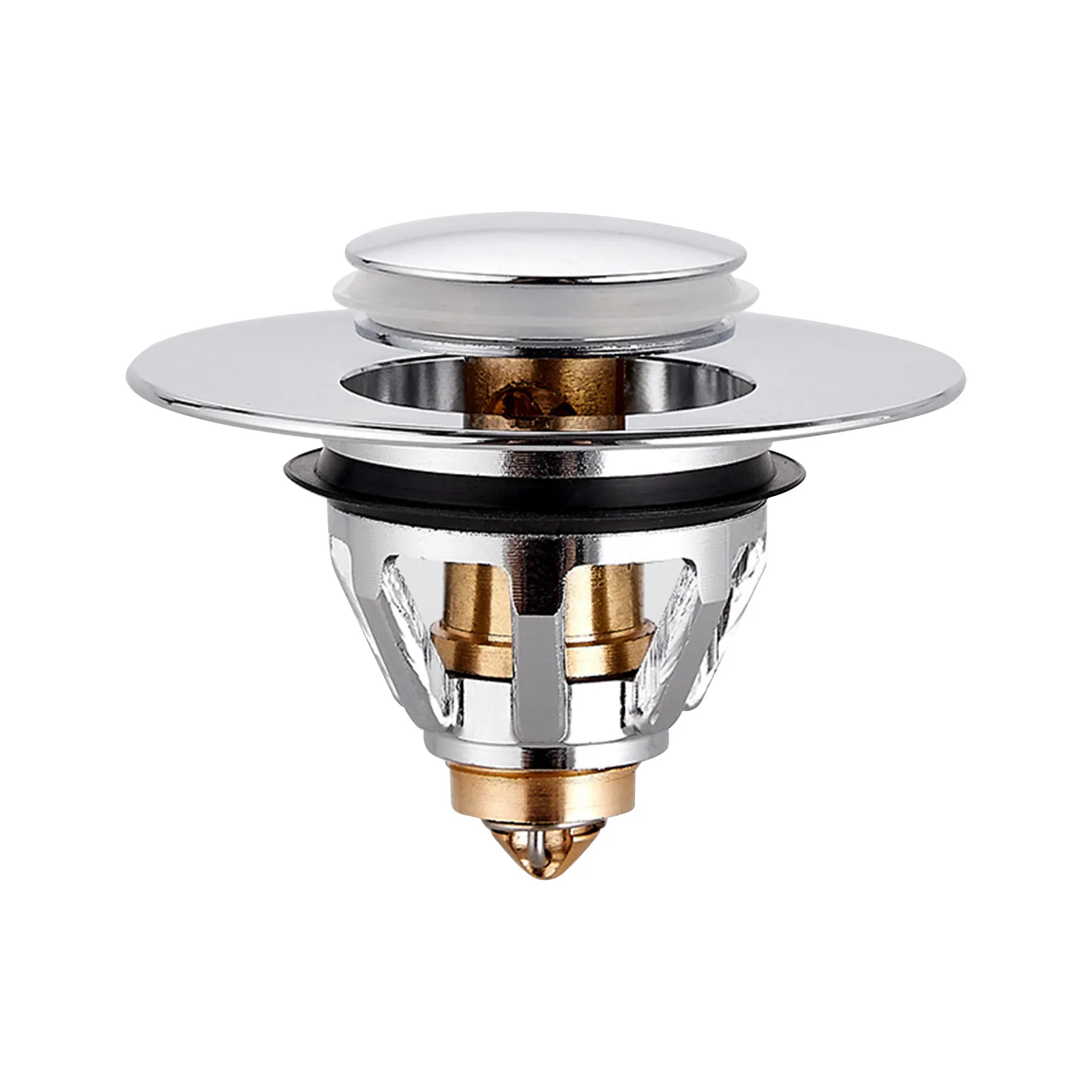 

Anti Clogging Bounce Core Accessories Easy Install Sink Strainer Drain Pressure Home Push Type Basin Brass Kitchen Bathroom