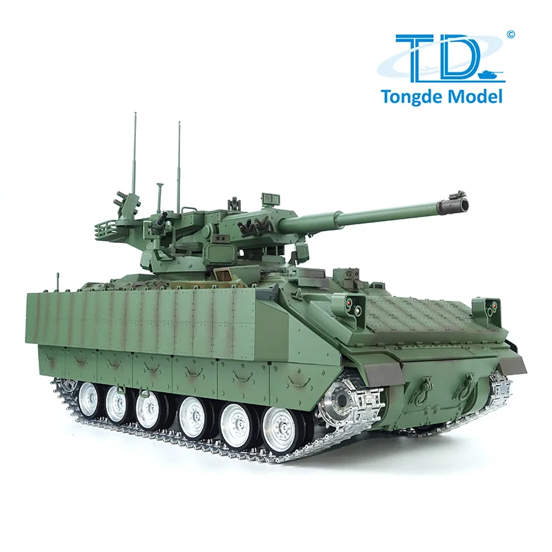 Фото Радиоуправляемый танк Tongde M2128 1/16, модель Bradley, с инфракрасным управлением, эффектом дыма и электрическим приводом, для сражений. №4