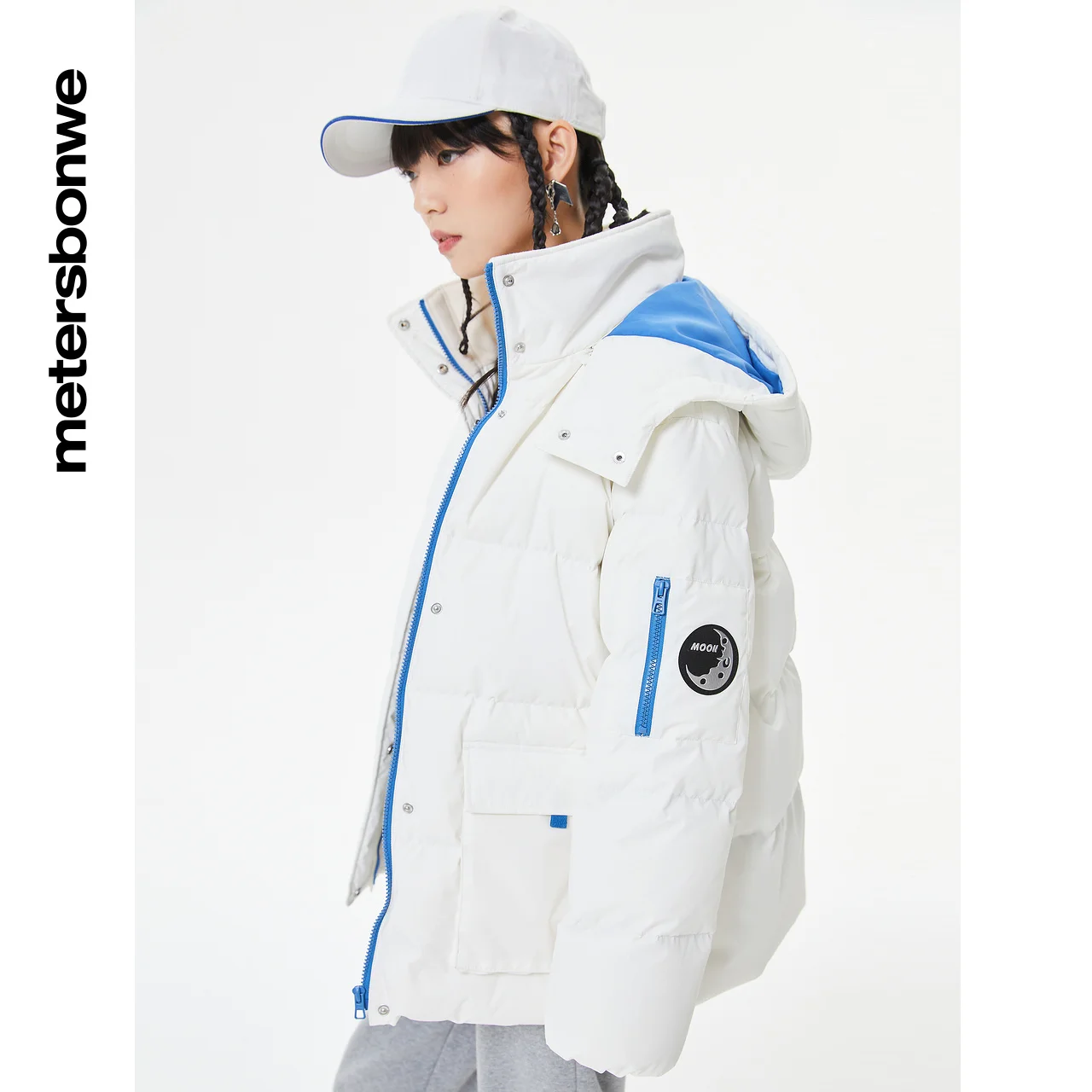 Metersbonwe Camouflage Color Down Wear For Women Loose 80% Duck Down Big Pocket Short Female Warm Wear Hooded Winter Down Jacket