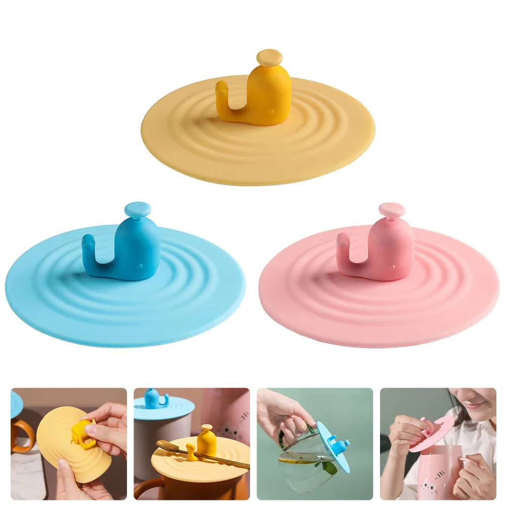 

Mug Cup Lids Silicone: 3Pcs Cup Cover Household Mug Lids Cup