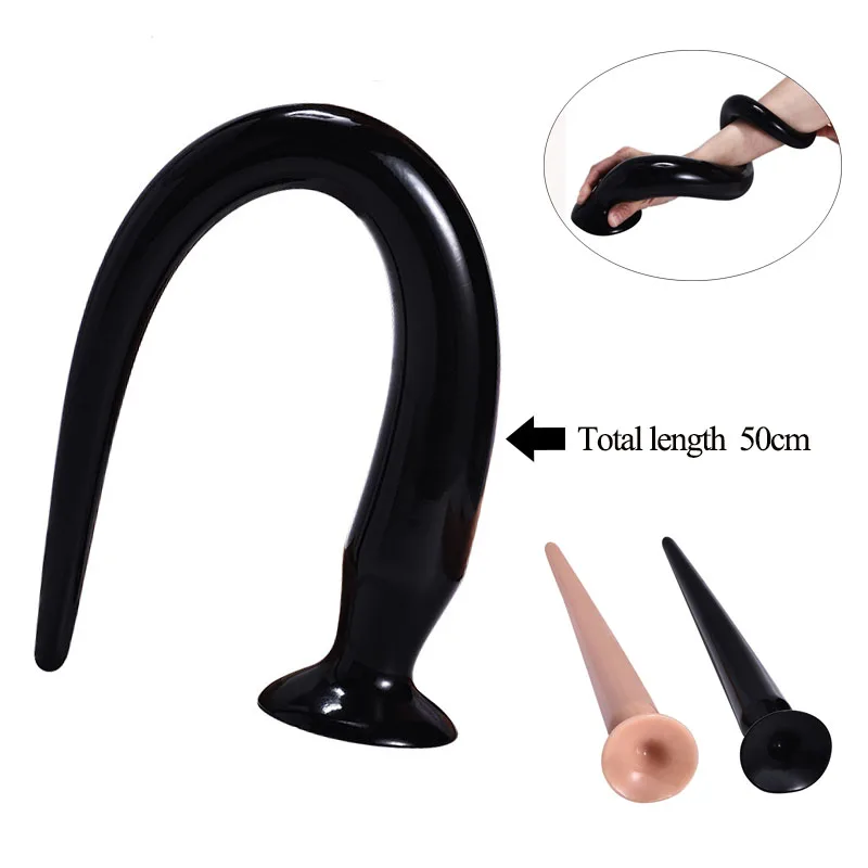 

50cm Super Long Anal Tail Butt Plug Prostate Massager Snake Dildo Anus Masturbator Products for Adults Sex Toys for Man Woman