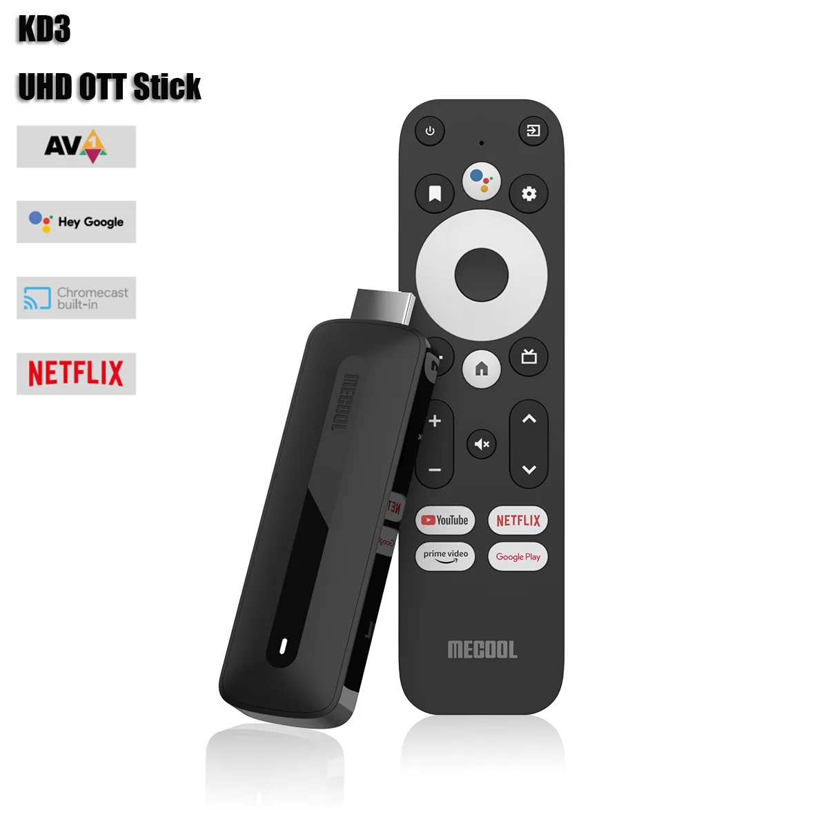 

Mecool KD3 4K TV Stick For Netflix Android 11 smart TV box With Amlogic S905Y4 2G+8G WiFi 2.4G/5G HDR 10 Media Player IP TV