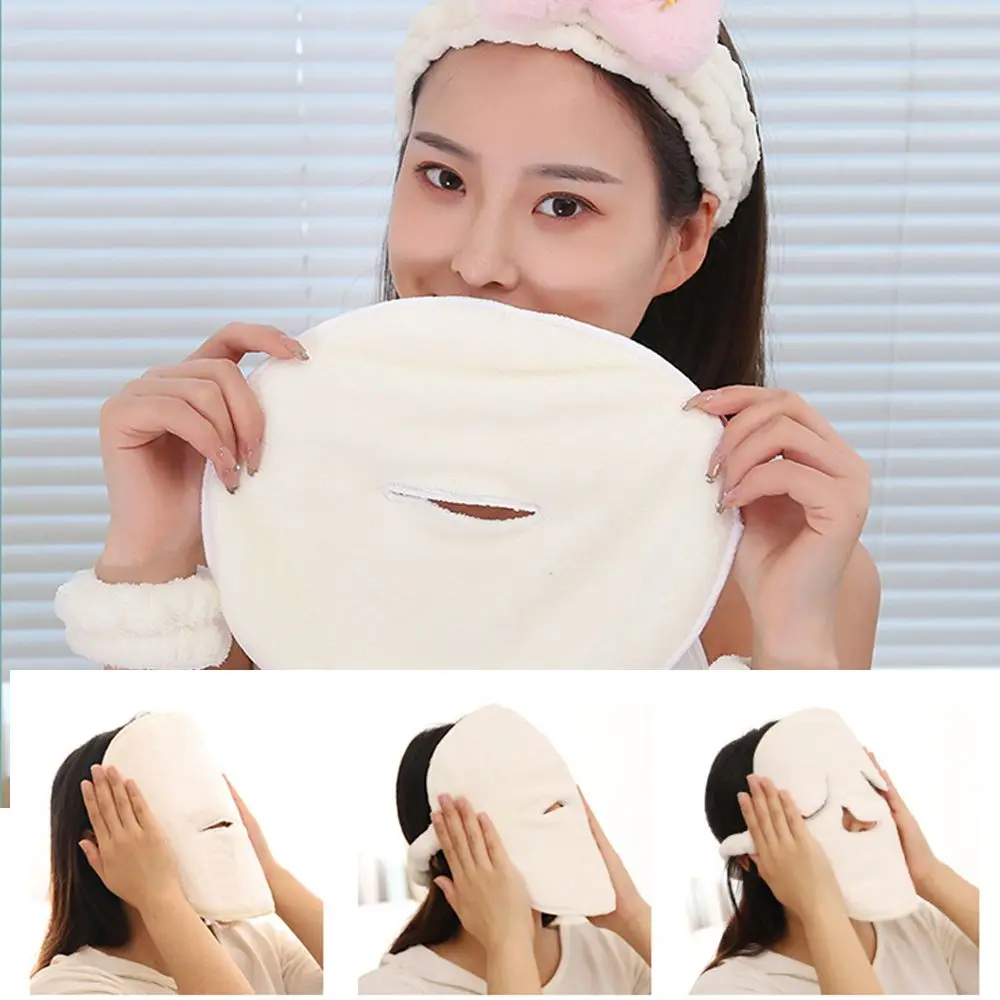 

Lubricate the Skin Shrink Pores Facial Beauty Cold Compress Face Towel Facial Mask Cover Coral Fleece Hot Towel