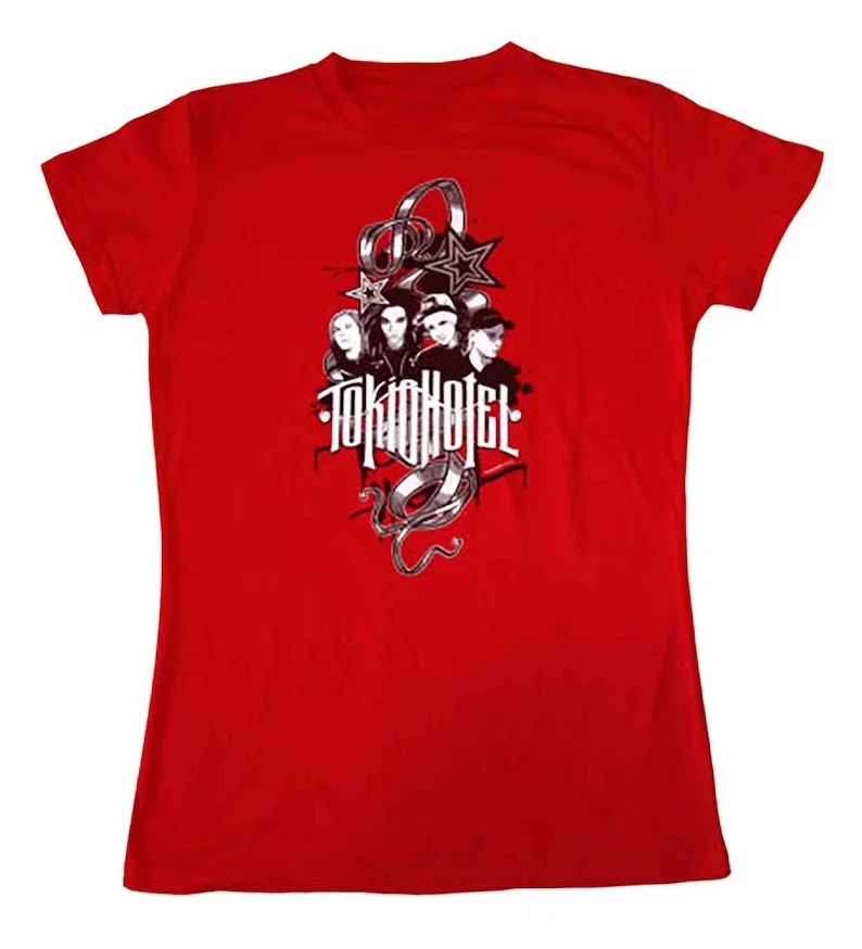 Tokio Hotel - футболка для юниоров лучший бренд красный хлопок S-4XL мужчин и женщин cg489