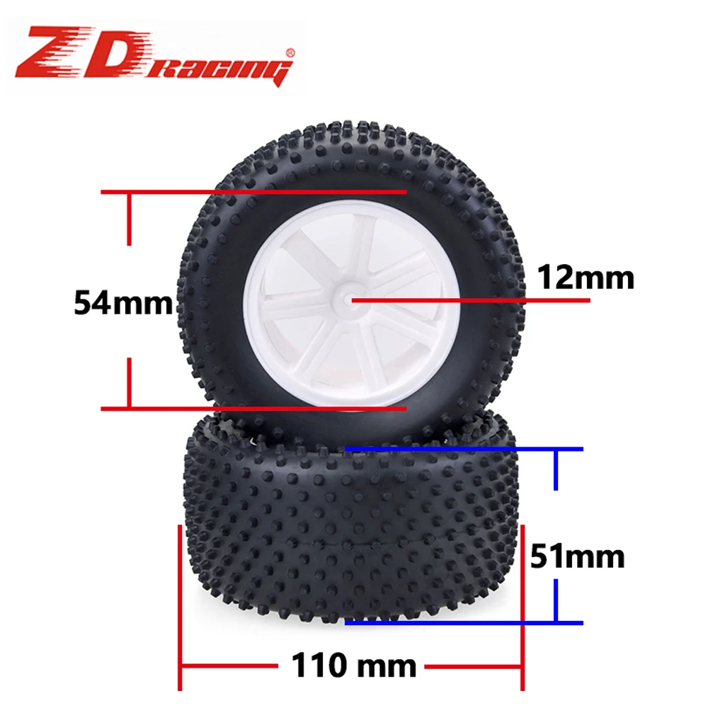 

4PCS 110mm Small Nail Tires Wheels 12mm Hub Hex for 1/10 ZD Racing Tamiya DHK 8135 Wltoys RC Desert Buggy Short Course Truck Car