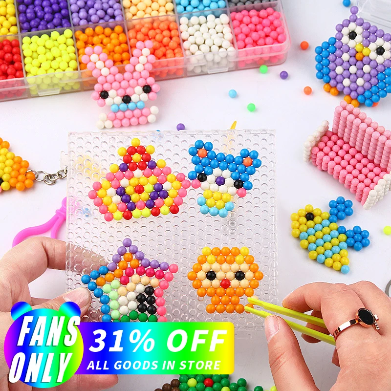 

5mm Water Spray DIY Beads 36 Colors Magic Beads Puzzle Toys 3D Handmade Crystal Set Ball Games Educational Toys For Children