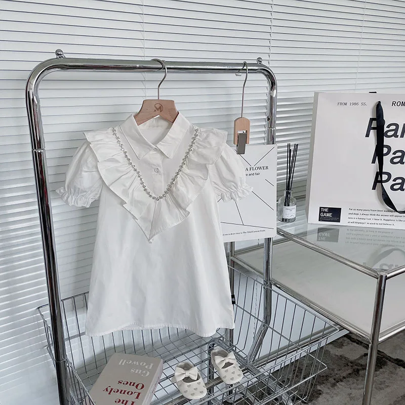 Летнее новое платье для девочек в Корейском стиле Детские платья с цветами