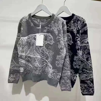 ladies sweater 2022 early autumn new fashionable round neck straight animal pattern jacquard high quality knitted top women