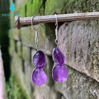 natural amethyst 925 sterling silver earrings for women jewelry gift 100 genuine