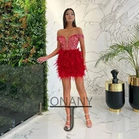 colorful sequin evening dresses feather sexy formal prom gowns made to order celebrity vestidos fiesta gala robes de soiree