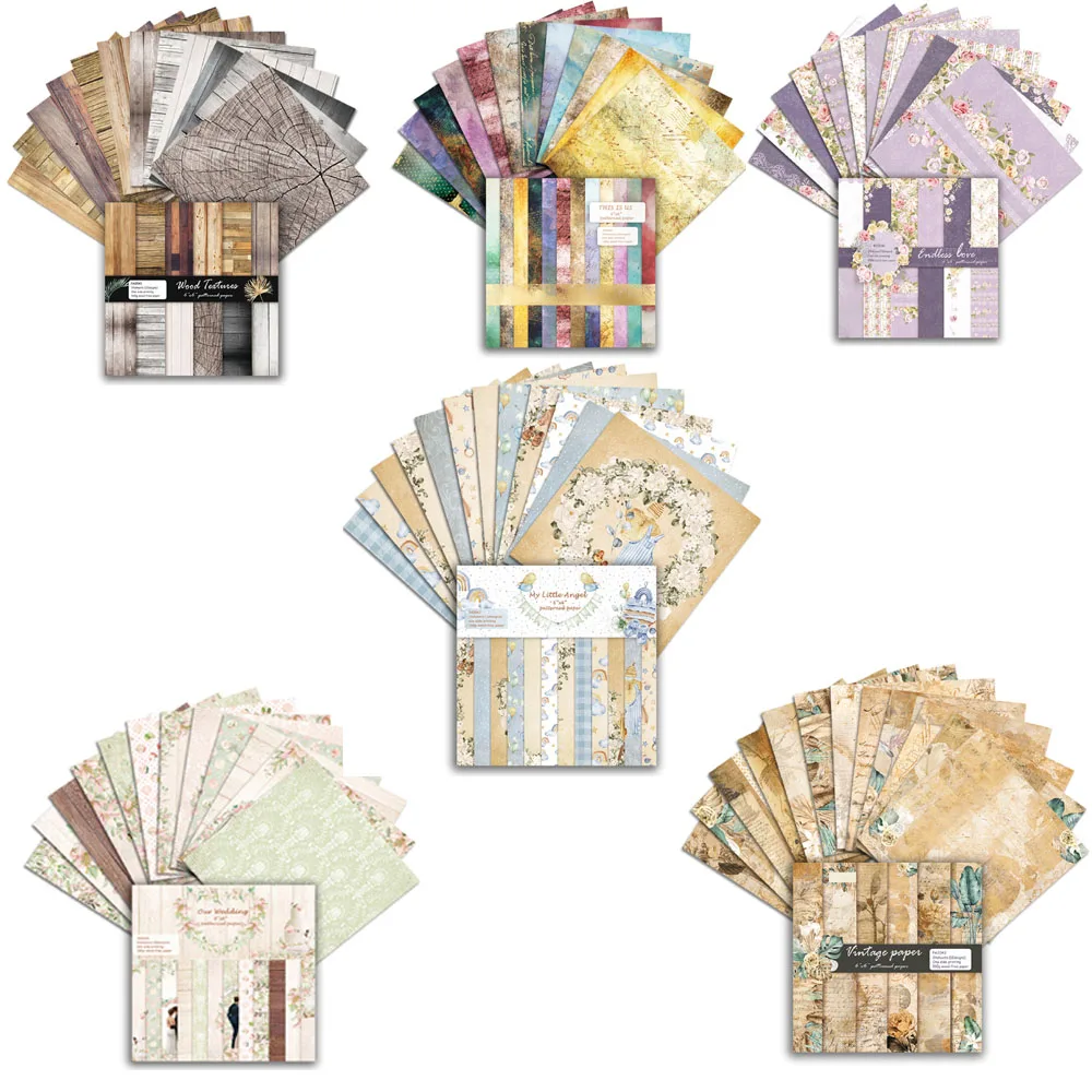 

Бумажный пакет Alinacutle, 24 листа, 6 дюймов, бумажный коврик с узором для скрапбукинга, бумажный коврик ручной работы для фона