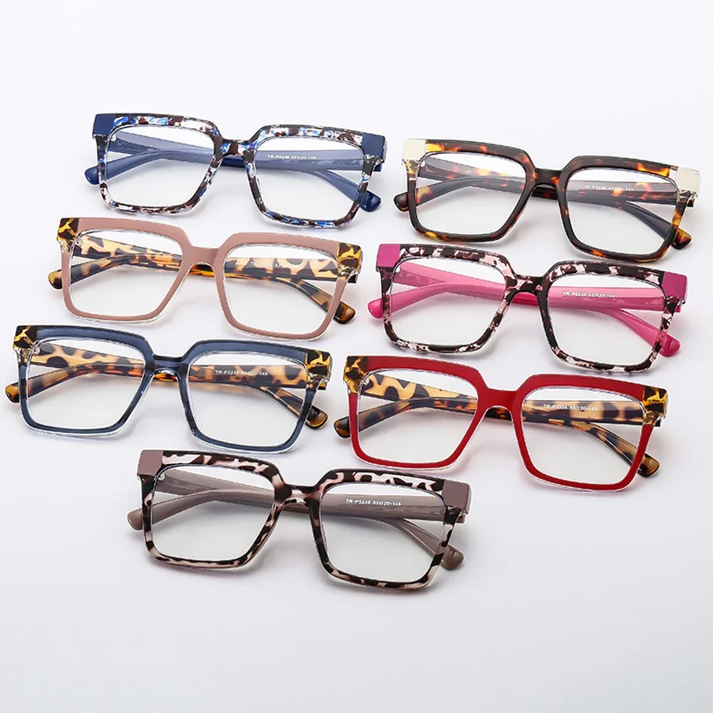 JNPCXI квадратные Красочные голубые леопардовые женские очки модная многоугольная