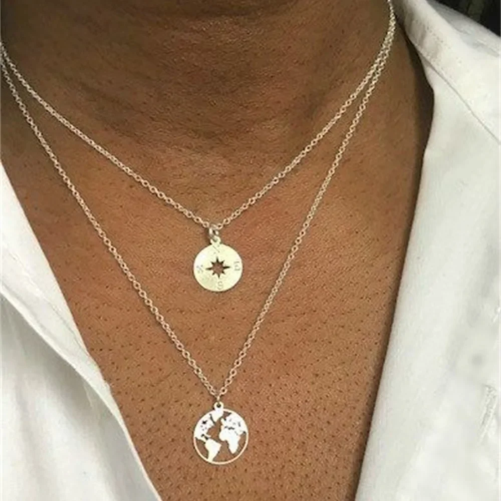 Женское винтажное ожерелье в стиле бохо модная позолоченная цепочка с подвеской