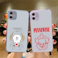 yinuoda stephen kings it phone case for iphone 11 12 13 mini pro xs max 8 7 6 6s plus x xr solid candy color case