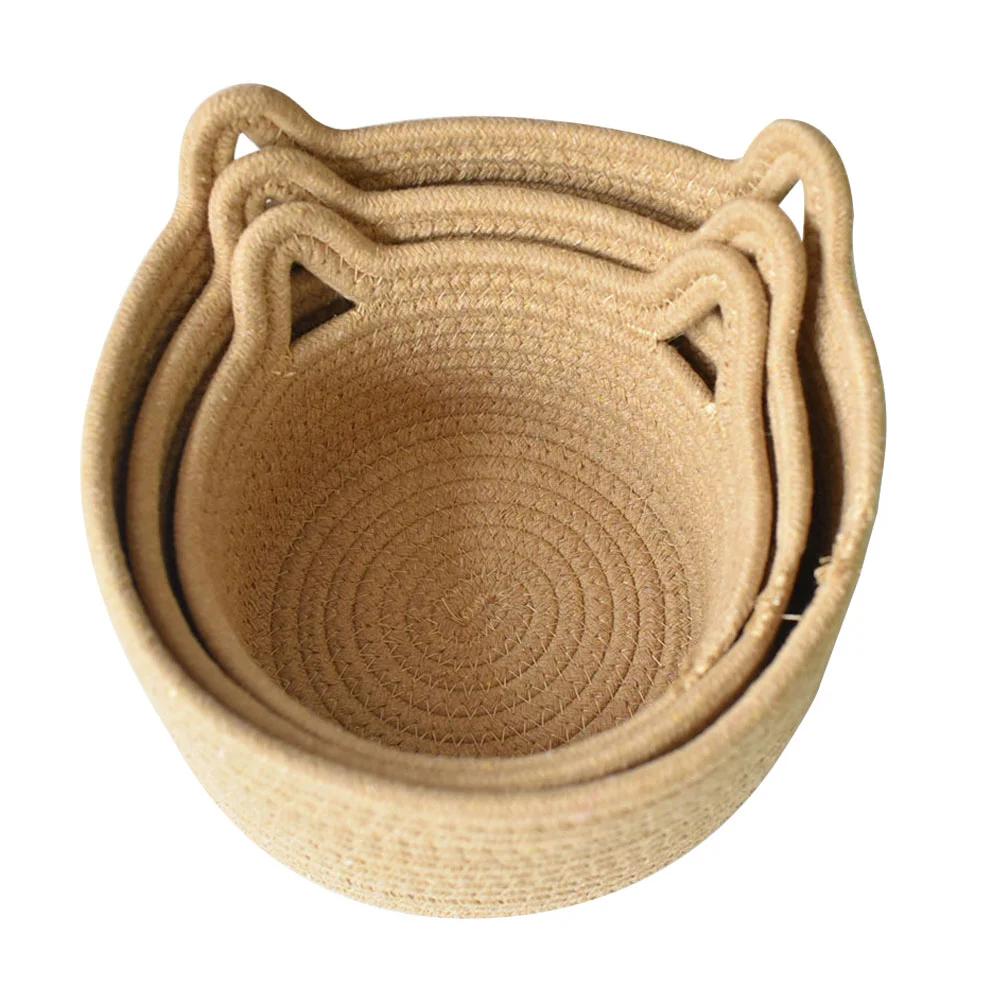 

3pcs Multi-function Storage Basket Clothes Towels Basket Decorative Flower Basket for Home