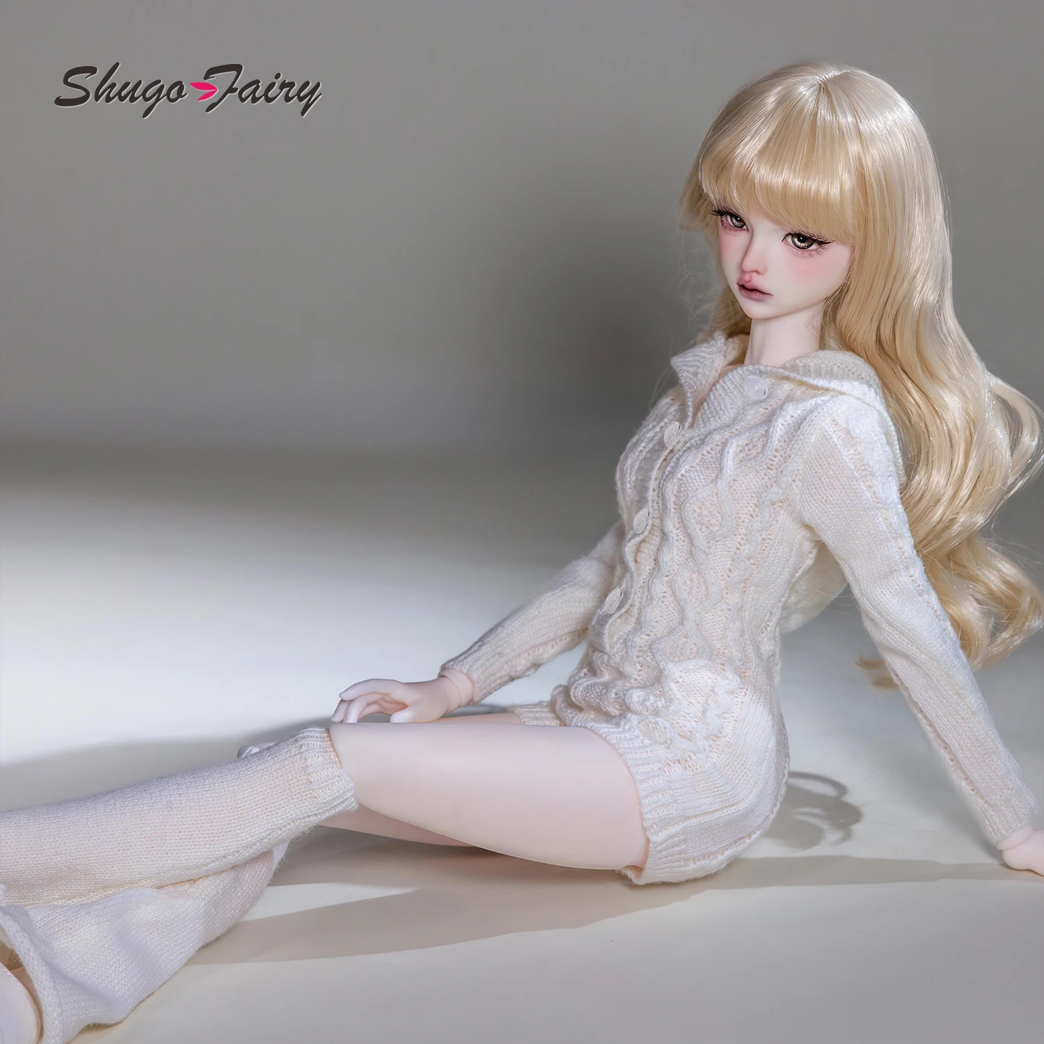 Фото Кукла BJD 1/4 Kaka H ShugaFairy MSD, полный комплект: стильный повседневный наряд для непринужденной леди — вязаный свитер с капюшоном, для шарнирной куклы №3