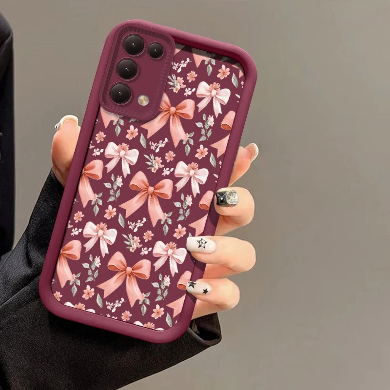 Чехол для телефона Redmi Turbo 4 с цветочным принтом и бантиками для Xiaomi Redmi A7 Pro A5 4G A3 Pro A2 Plus A1+ матовый противоударный силиконовый чехол (art.: 3920db4d95212) - 3920db4d95212