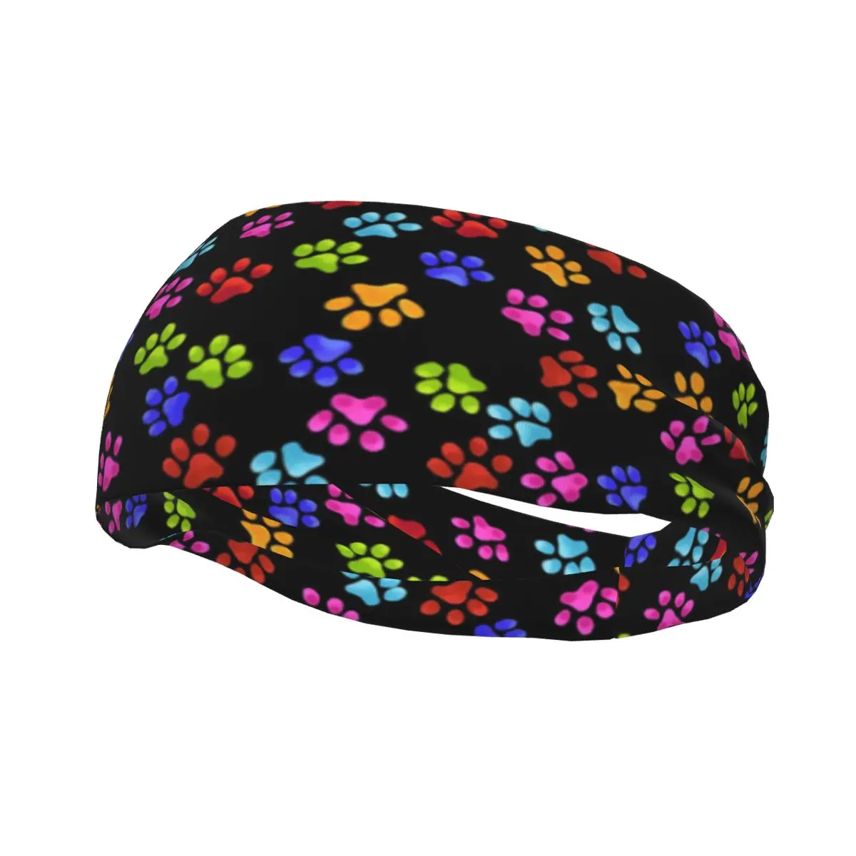 

Paw Rainbow Men Sweatband Sweat Headband Non-slip Cycling Yoga Sport Hair Band Dog Cat Head Sweat