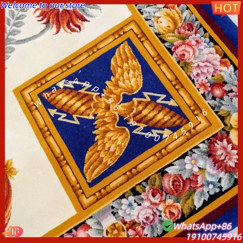 Фото Ковер ручной работы из шелка и шерсти Савоннери, 244x305 см, с сертификатом CE, в античном французском стиле, для декора дома №5