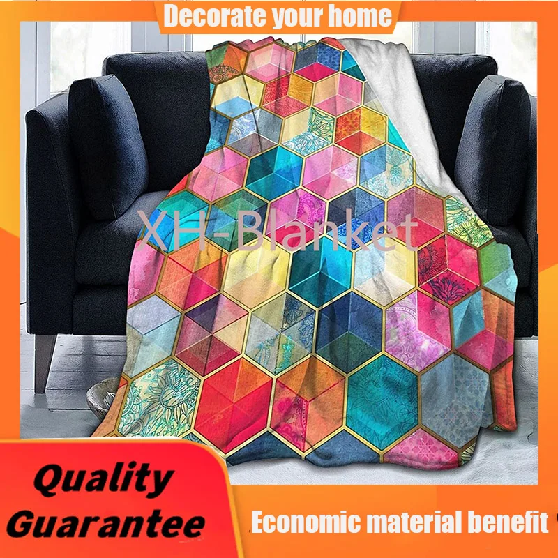 

Colorful Vintage Retro Flannel Fluffy Full Fleece Throw Blanket Queen King Size Comforter Plush Soft Cozy Quilt Nursery Bedding