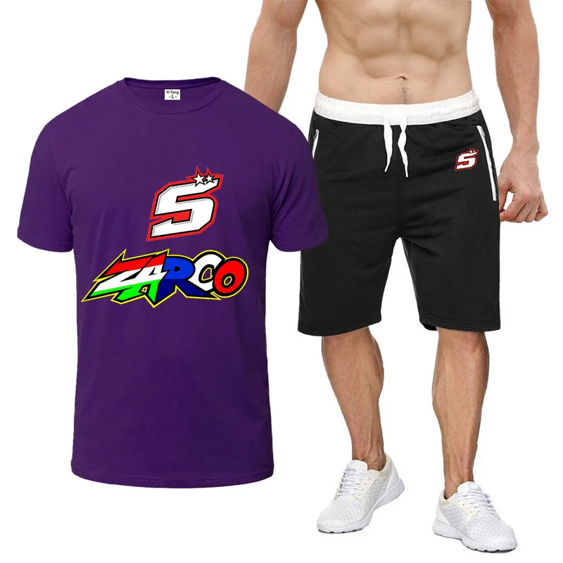 Мужской повседневный костюм Moto Rider JOHANN ZARCO No. 5 удобная футболка с короткими