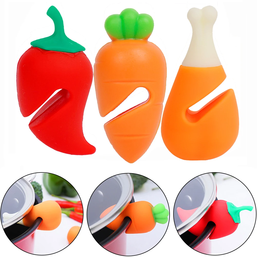 

Silicone Pot Lid Holder Anti-spill Rack Heat-resistant Anti-Overflow Stoppers Pot Cover Lifter Holder Durable Kitchen Gadgets
