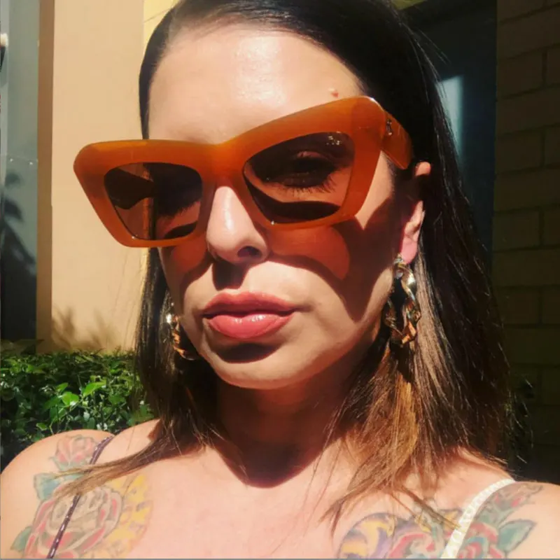 

Fashion Cat Eye Sunglasses Women 2022 Luxury Brand Design Retro Sun Glasses Female Black Streetwear Oculos De Sol UV400