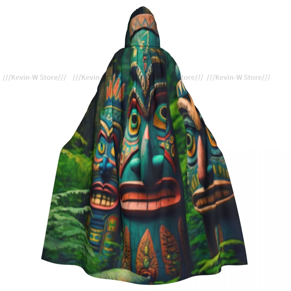 Длинная накидка этнические тотемы индейцев маска тики в лесу плащ с капюшоном