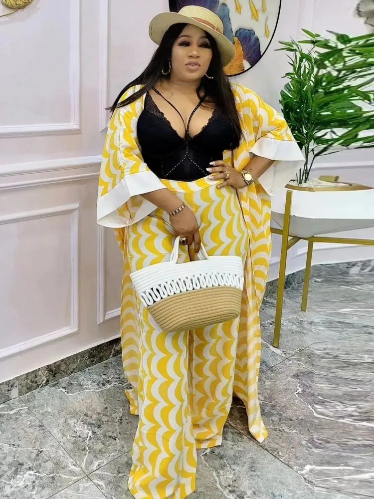 

Two Piece Set Women Clothes African Dresses Party Dashiki Spring Autumn Long Maxi Dress Sets Pants Suits 2 Piece Outfits