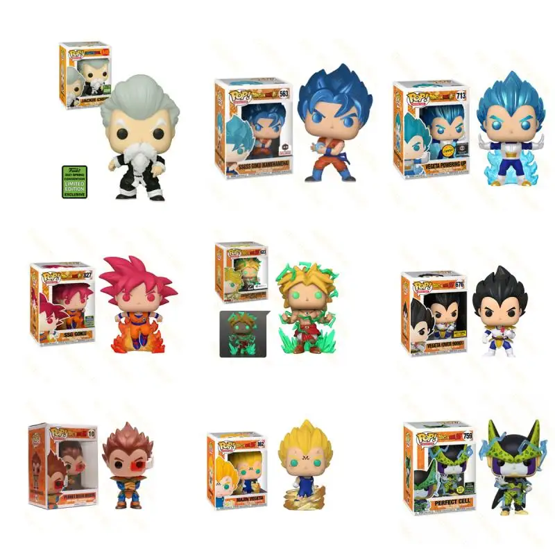 

New Funko Pop Pvc Dragon Ball Son Goku Vegeta Broli Kame Sennin Son Goten Super Saiyan Static Doll Collectible Model Cartoon Toy