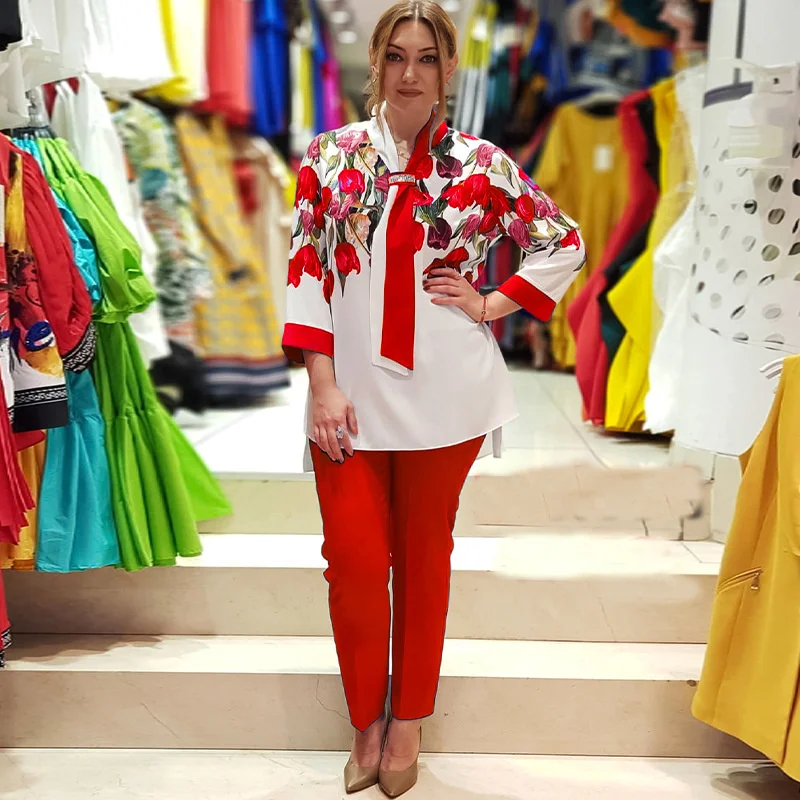 Женские Модные африканские костюмы Shein 2022 нигерийские Большие женские рубашки с