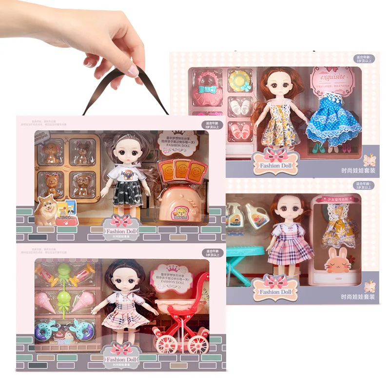 Игрушка в коробке подарок для девочек кукла мини-корзина покупок игровой домик